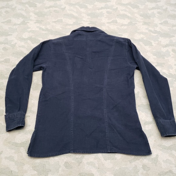 Vintage Eddie Bauer Shirt Mens Small Blue Pockets Snap Up Long Sleeve - Picture 5 of 8